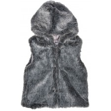 GIRL VEST-SYNTHETIC FUR/WOVEN